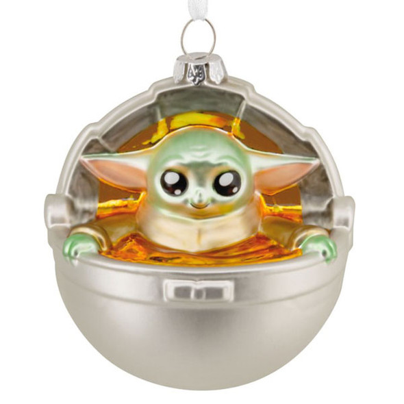 THE MANDALORIAN GROGU BLOWN GLASS ORNAMENT - 3HCM4711