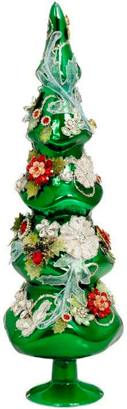 17" LARGE GREEN JEWELED TREE - 38-54812