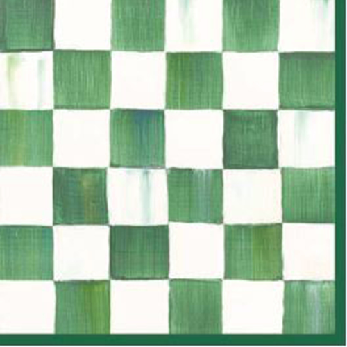 EMERALD CHECK COCKTAIL TRIPLE-PLY PAPER NAPKINS 20 PACK - 32900-1040