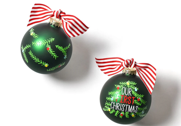 OUR FIRST CHRISTMAS TREE GLASS ORNAMENT - CHMASOFCTREE
