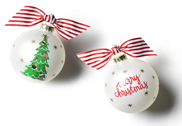 TRIMMED TREE GLASS ORNAMENT - CHMAS-TRMTRE