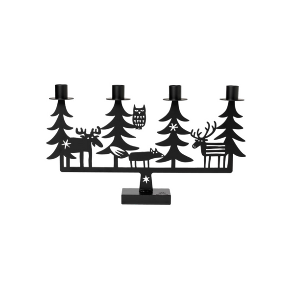 SWEDISH STEEL CHRISTMAS FOREST CANDLE HOLDER - 910763