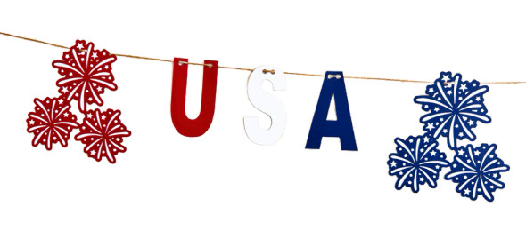 THE USA 4TH OF JULY INTRICATE PAPER GARLAND - USAGARLAND