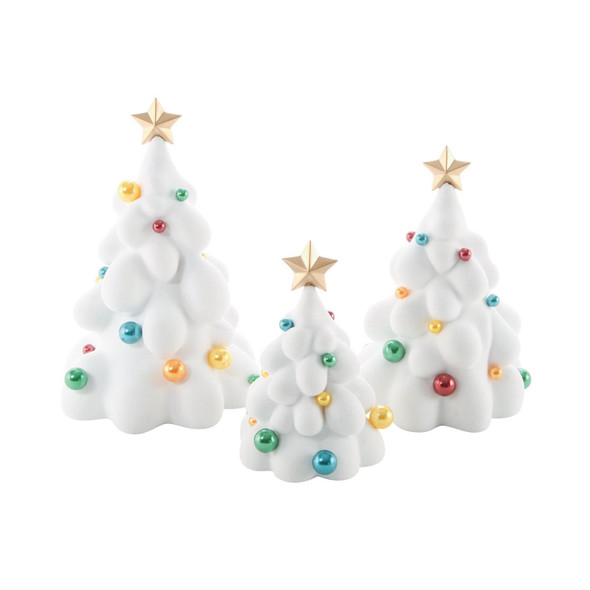 VILLAGE - SNOWDREAM TREES SET OF 3 - 6018404