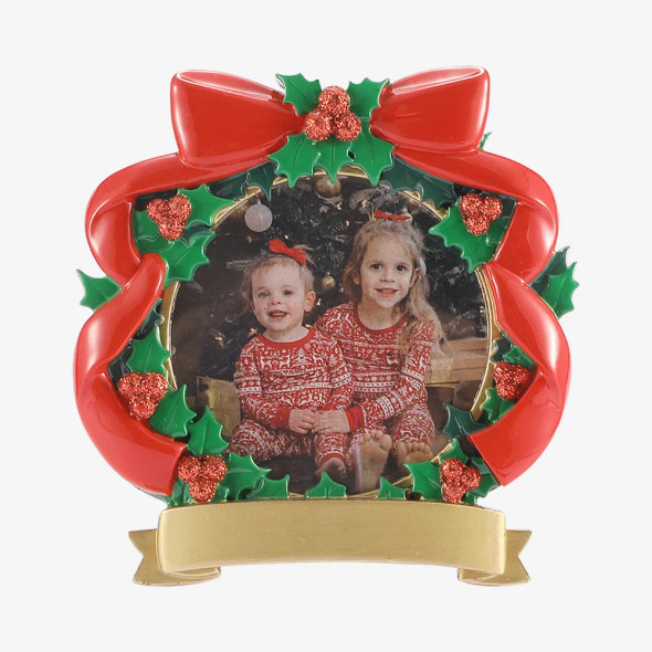 HOLIDAY WREATH PHOTO FRAME ORNAMENT - PF3170