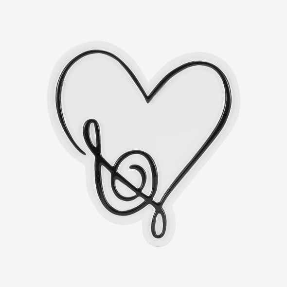 MUSICAL NOTE HEART ORNAMENT - OR2580