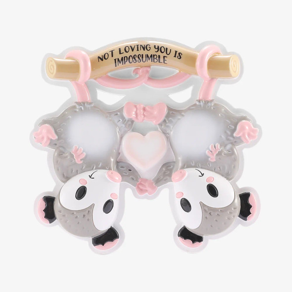 POSSUM COUPLE ON BRANCH ORNAMENT - OR3202-2