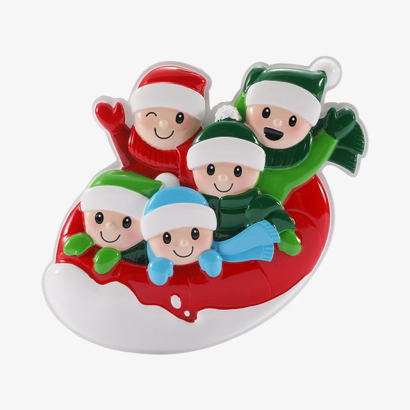 FAMILY OF 5 SNOW TUBING ORNAMENT - OR3085-5