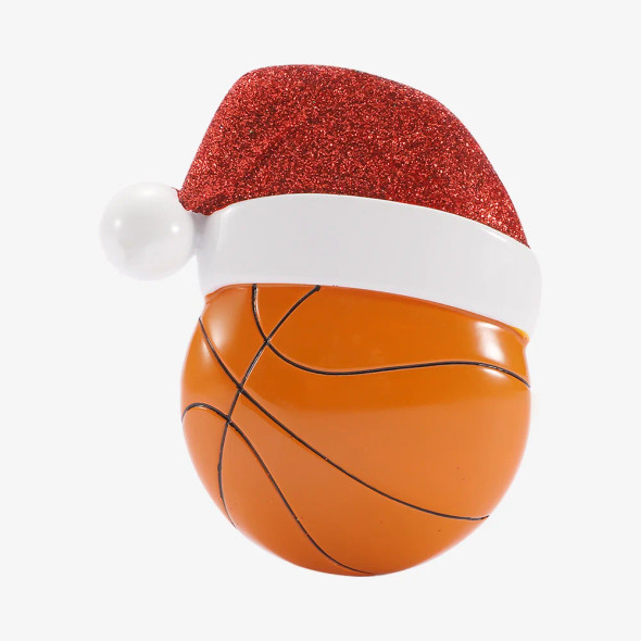 BASKETBALL WITH SANTA HAT ORNAMENT - OR3109