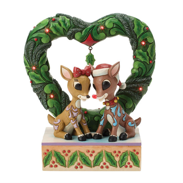 RUDOLPH AND CLARICE HEART WREATH - JIM SHORE - 6019107