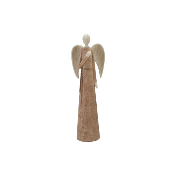 RESIN ANGEL WITH WOOD FINISH - XT1878