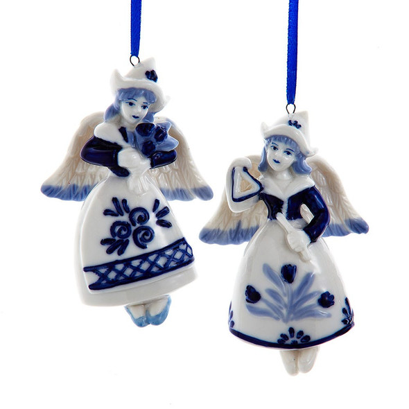 BLUE DELFT PORCELAIN ANGEL ORNAMENT - J7831