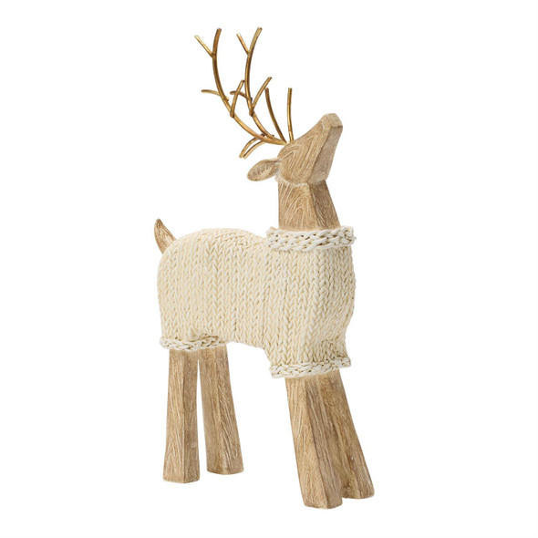 RESIN HEMP ROPE WOODGRAIN DEER LOOKING UP - 6019687