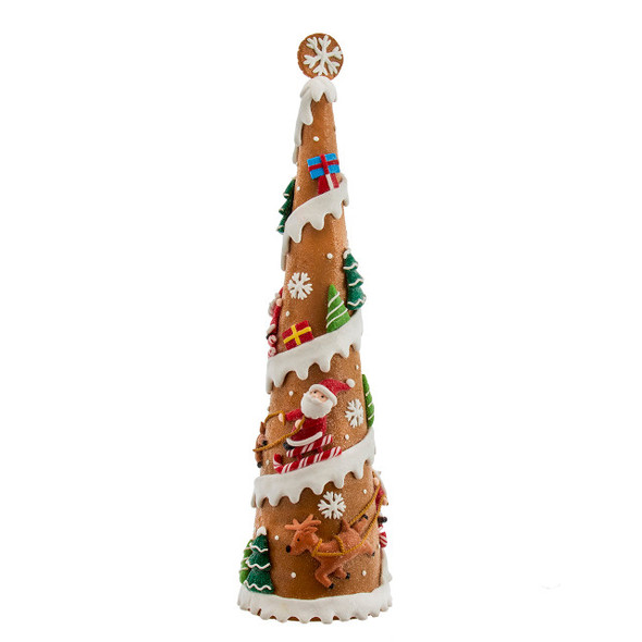GINGERBREAD TREE WITH SANTA - D4947
