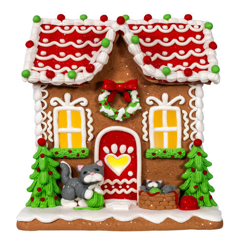 GINGERBREAD HOUSE WITH CAT - GBJ0063