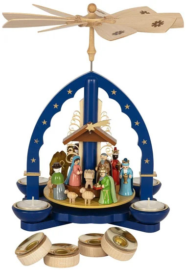 BLUE NATIVITY PYRAMID - INTERCHANGEABLE - 16041