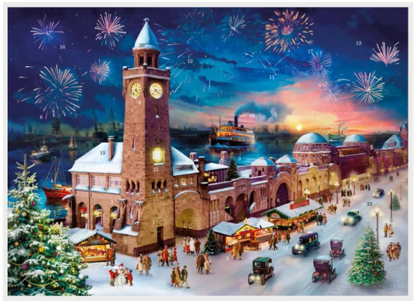 HAMBURG HARBOR AT CHRISTMAS TIME ADVENT - ADV343