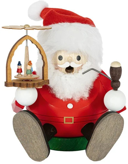 MINI SITTING SANTA WITH PYRAMID SMOKER - 26473