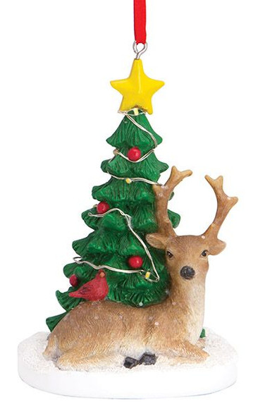 LEAVENWORTH LIGHT UP DEER AND TREE ORNAMENT - 880-47