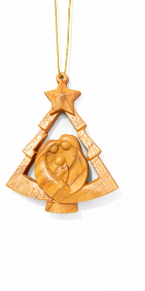 TREE SHAPED ORNAMENT WITH NATIVITY - HF-42
