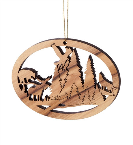 OVAL WITH WILDLIFE ORNAMENT - W-42