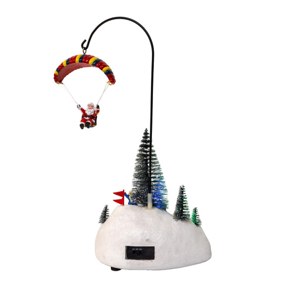 LED MUSICAL PARACHUTE SANTA AND SKIING SCENE - JEL1337