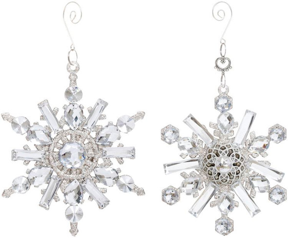 7.5"  ASSORTED JEWELED SNOWFLAKE ORNAMENT - 27-43200