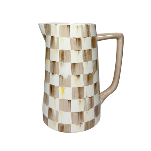 MOCHA CHECK FARMHOUSE PITCHER - 45517-840