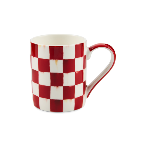 CHERRY CHECK PORCELAIN MUG - 45605-1140