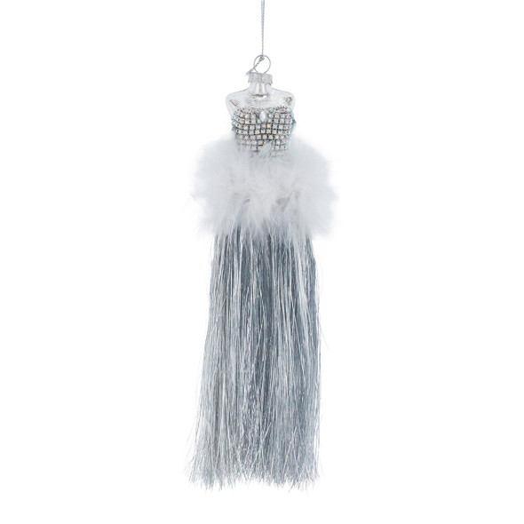 10" GLASS FASHION MODEL ORNAMENT - T3999