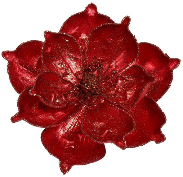 GLITTERED MAGIC MAGNOLIA CLIP - 7X5 INCHES - 07-40202-RED