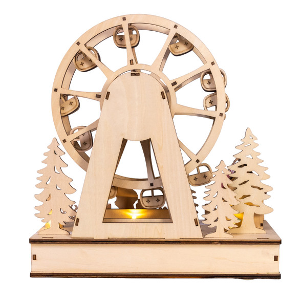 LED WARM WHITE FERRIS WHEEL WITH SANTA - JEL2402