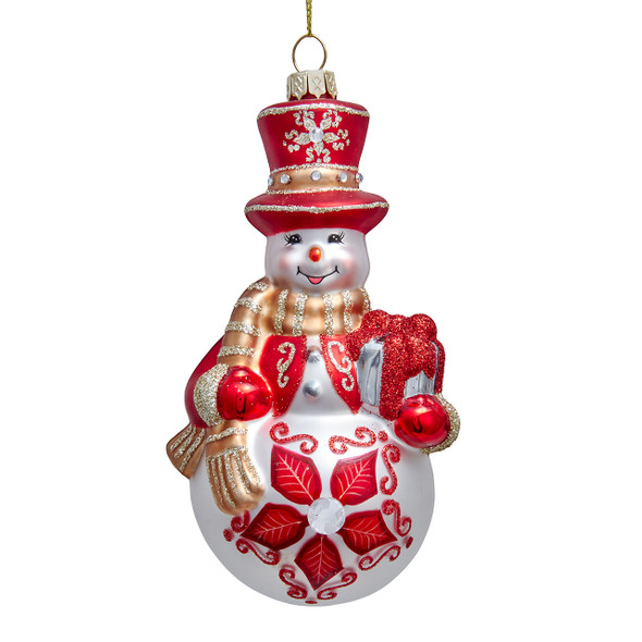 GLASS SNOWMAN - T3975