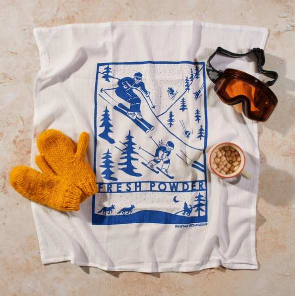 FRESH POWDER - MARINE BLUE - FLOUR SACK DISH TOWEL - DTFREP-MBL