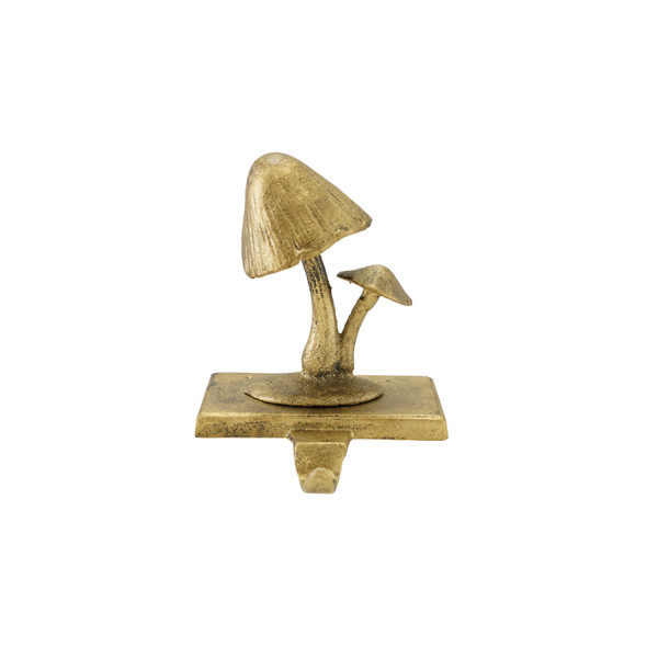 CAST IRON MUSHROOM - STOCKING HOLDER - ANTIQUE GOLD - XT1968