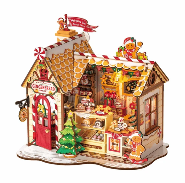 LIT GINGERBREAD HOUSE - DIY MINIATURE - ROLIFE - DG176