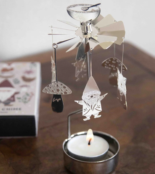 FOX AND SANTA - ROTARY CANDLEHOLDER - 90-AN755S