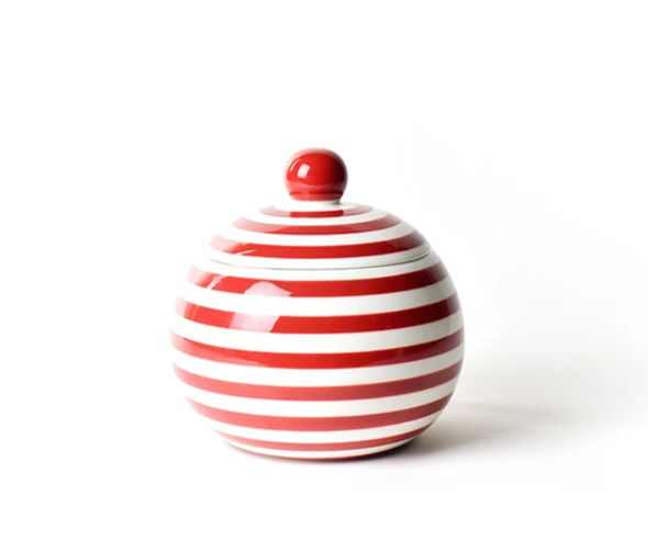 RED STRIPE MEDIUM ROUND LOLLIPOP JAR WITH LID - STR-MLPJAR-RD