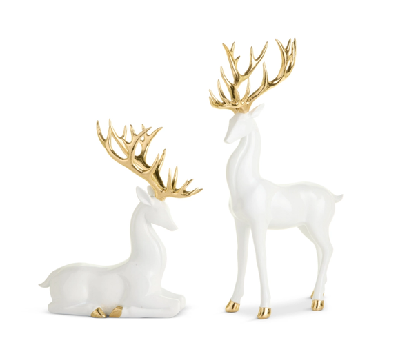 WHITE DEER WITH GOLD ANTLERS - 4617720