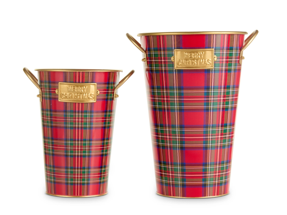 RED GREEN GOLD PLAID BUCKET - 4659123
