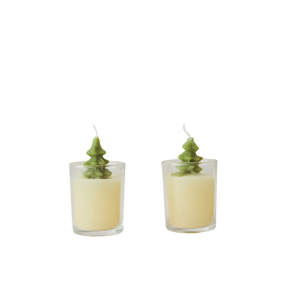 UNSCENTED TREE CANDLE IN GLASS - XT2654