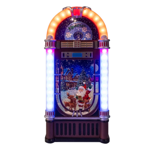 MUSICAL LED JUKE BOX WITH SANTA - USB - JEL0174