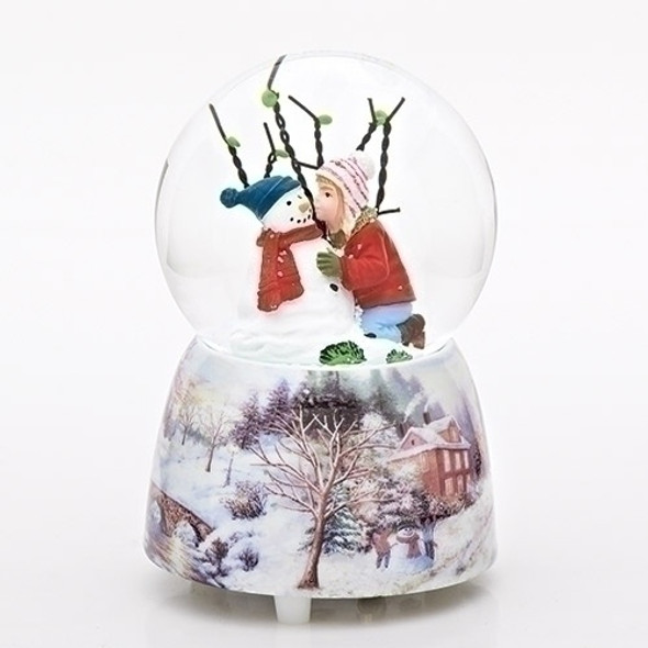 CHILD KISSING SNOWMAN WATER GLOBE - 33102