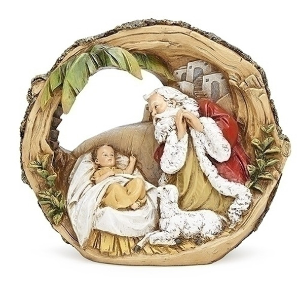 SANTA W/CHILD IN LOG - 133152