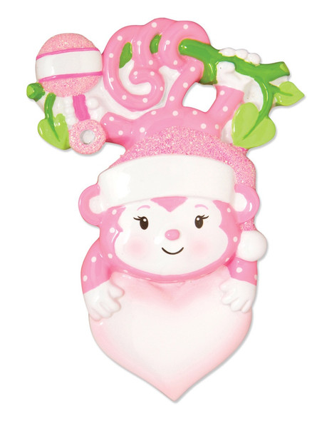 BABY MONKEY GIRL ORNAMENT - OR1576-P BABY MONKEY GIRL ORNAMENT - OR1576-P