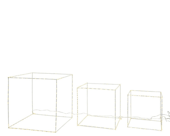 SET OF 3 METAL LED SQUARES - 780444