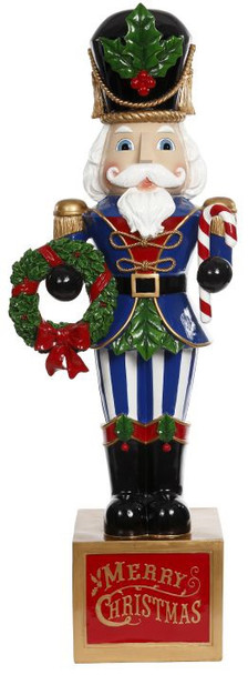 CLASSIC NUTCRACKER WITH WREATH BLUE JACKET 49" - 29-03372-BLU