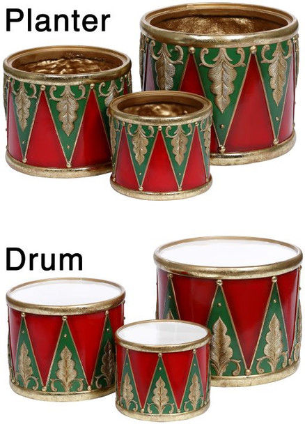 HOLIDAY PLANTER DRUMS- 63-12567