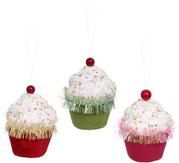 SPRINKLE CUPCAKE ORN - 35-03806