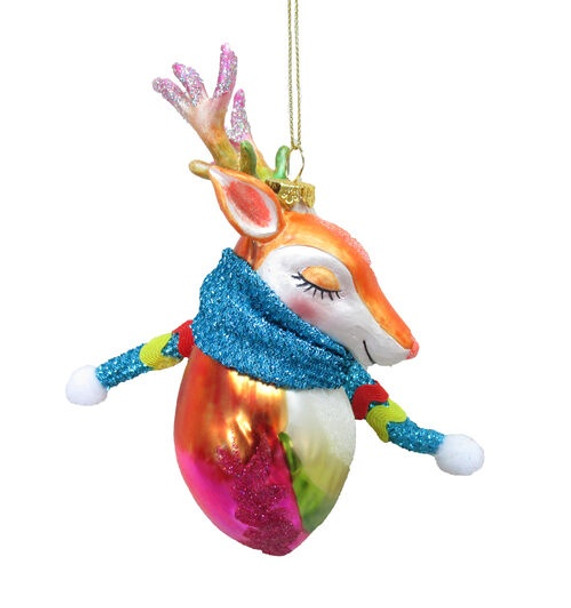 RAINBOW DEER HEAD ORN -79-81354